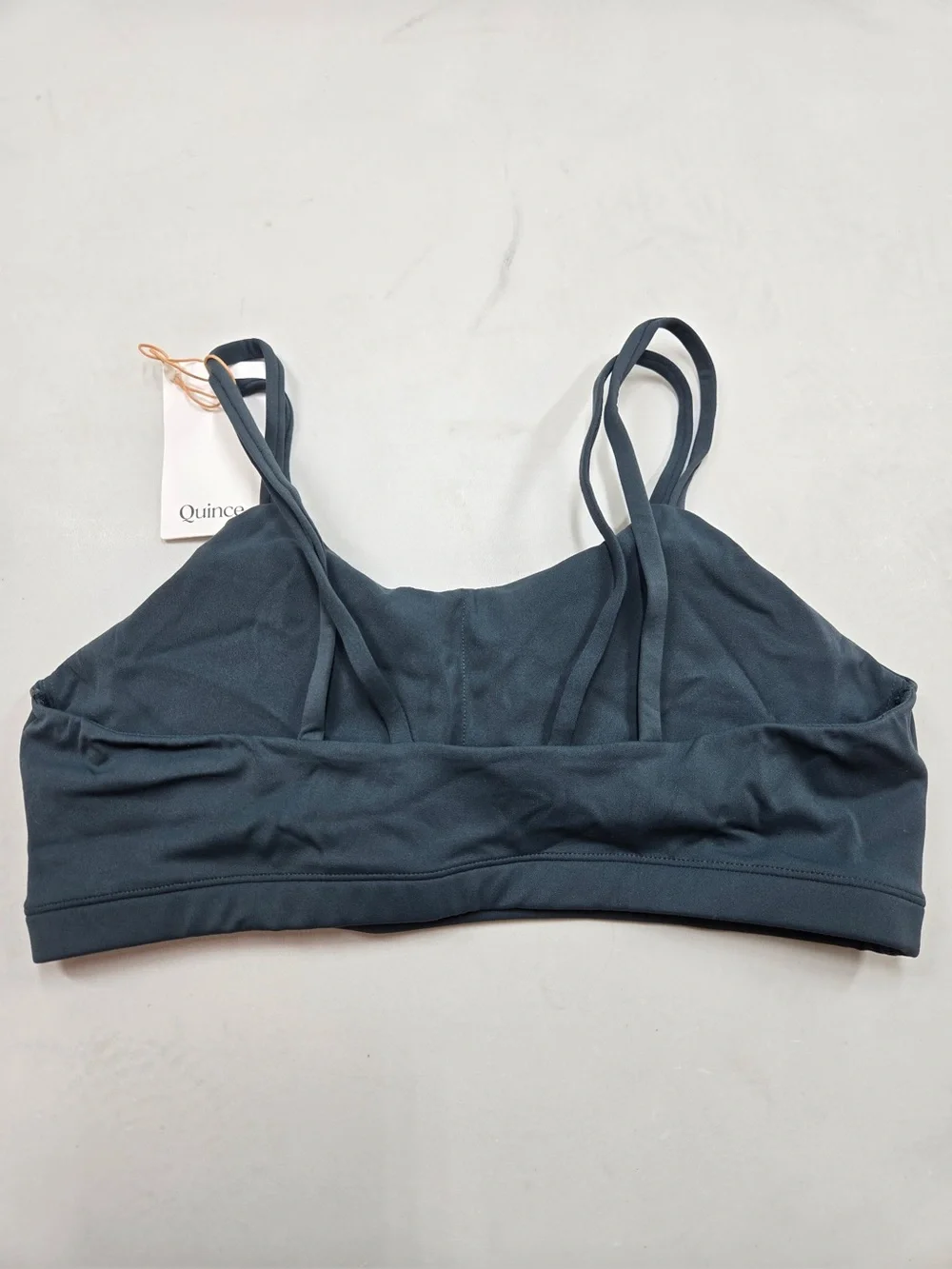 NWT QUINCE Organic Cotton Scoop Bralette Large Forest Green 0286